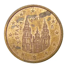 Монета 2 евроцента 2017 года Испания (аверс)