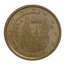 Монета 2 евроцента 2000 года Испания (аверс)