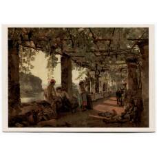 Открытка живопись С.Ф. Щедрин «Веранда обвитая виноградом»