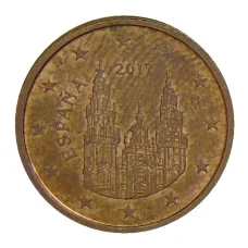 Монета 2 евроцента 2017 года Испания (аверс)