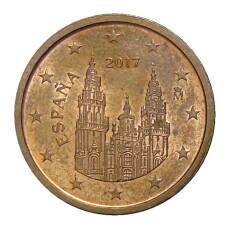 Монета 2 евроцента 2017 года Испания (аверс)