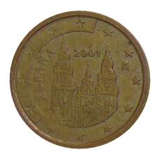 Монета 2 евроцента 2001 года Испания (аверс)