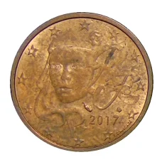 Монета 2 евроцента 2017 года Франция (аверс)