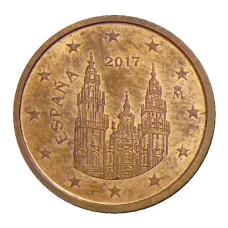 Монета 2 евроцента 2017 года Испания (аверс)
