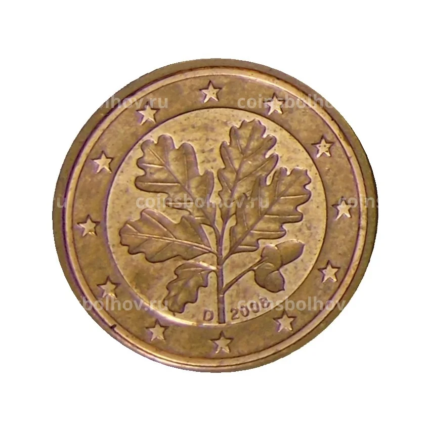 Монета 2 евроцента 2008 года D Германия