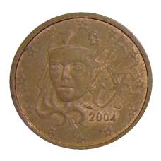 Монета 2 евроцента 2004 года Франция (аверс)