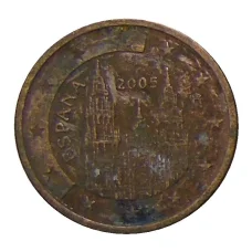 Монета 2 евроцента 2005 года Испания (аверс)