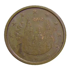 Монета 2 евроцента 2012 года Испания (аверс)