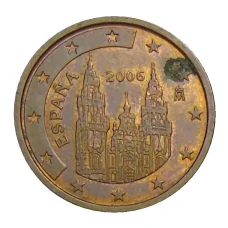 Монета 2 евроцента 2006 года Испания (аверс)