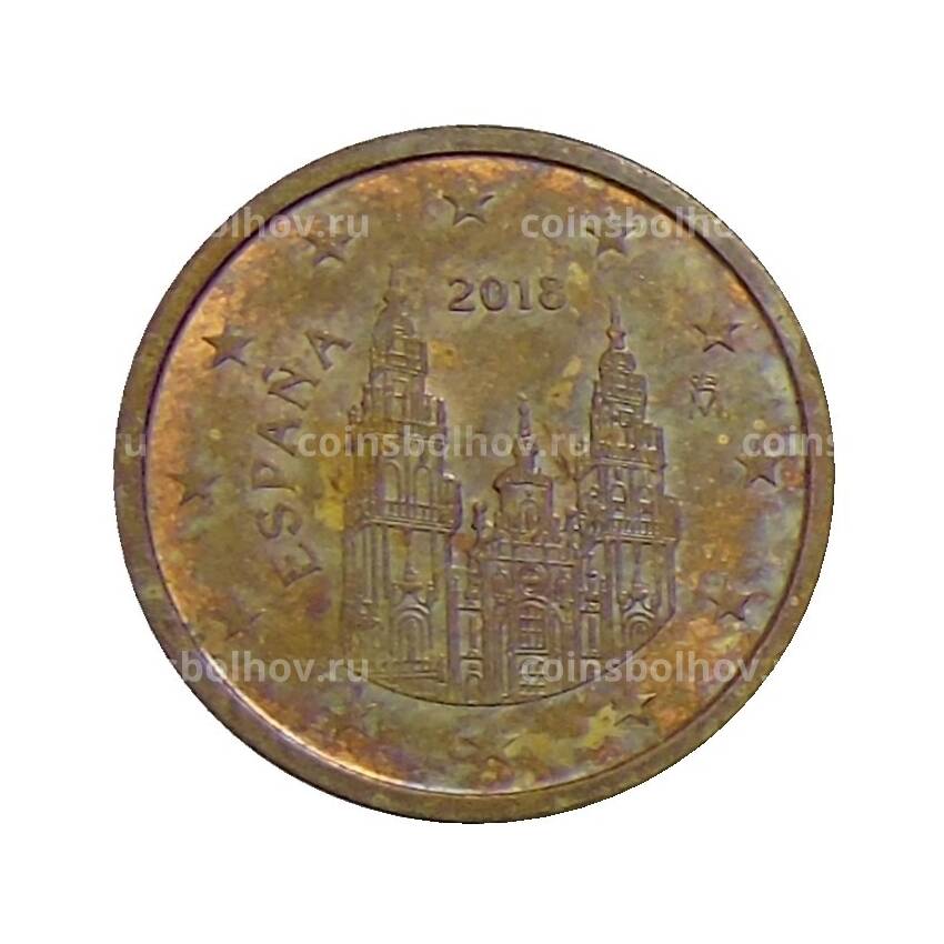 Монета 2 евроцента 2018 года Испания