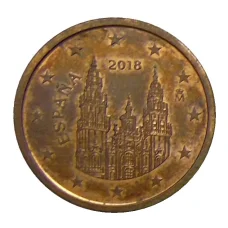 Монета 2 евроцента 2018 года Испания (аверс)
