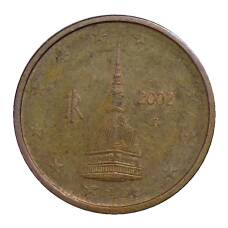 Монета 2 евроцента 2002 года Италия (аверс)