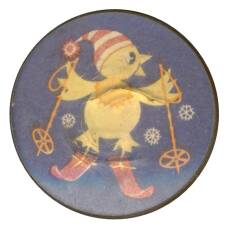 Значок Цыпленок на лыжах