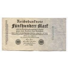 Банкнота 500 марок 1922 года Германия (аверс)