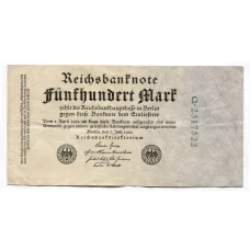 Банкнота 500 марок 1922 года Германия