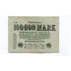 Банкнота 100000 марок 1923 года Германия (аверс)