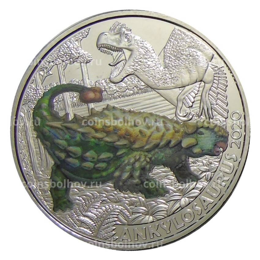 Монета 3 евро 2020 года Австрия — Супер динозавры — Анкилозавр