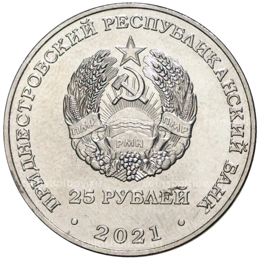 Монета 25 рублей 2021 года Приднестровье —  30 лет Арбитражному суду ПМР (вид 2)