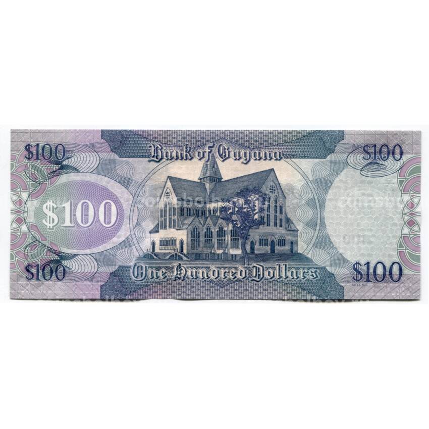 Банкнота 100 долларов 2019 года Гайана (вид 2)