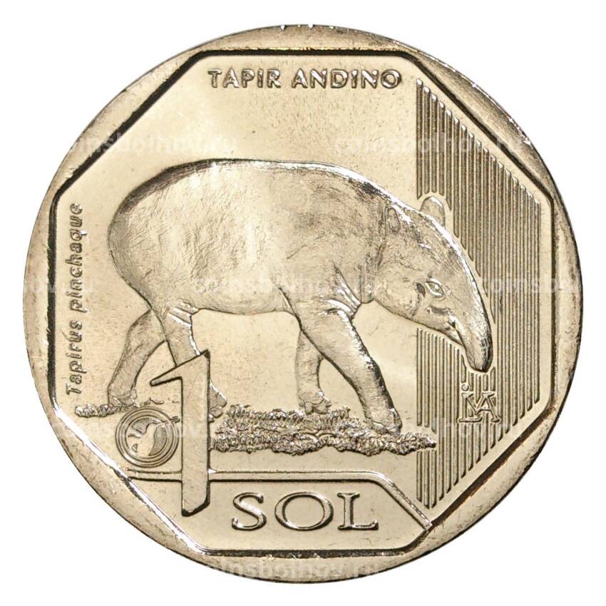 Монета 1 соль 2018 года Перу —  Горный тапир