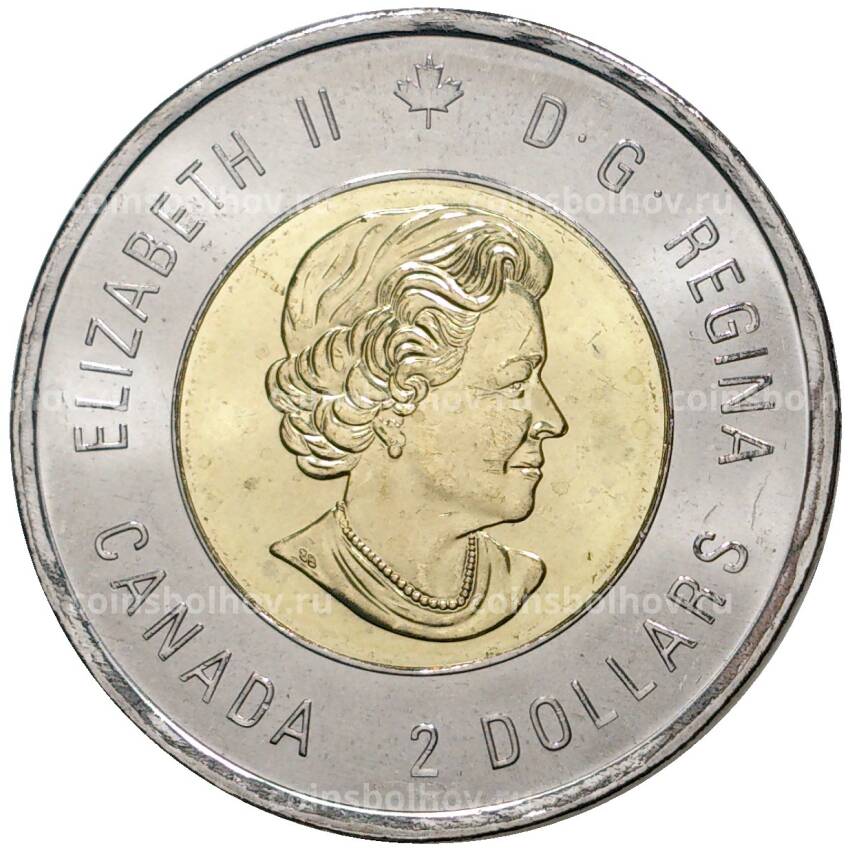 Монета 2 доллара 2019 года Канада — 75 лет высадке союзников в Нормандии (цветное покрытие) (вид 2)