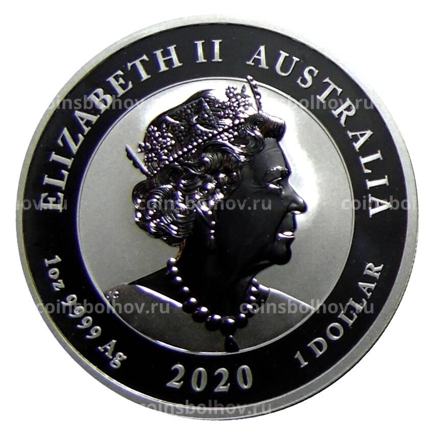 Монета 1 доллар 2020 года Австралия —  Два китайских императорских льва-стража (вид 2)