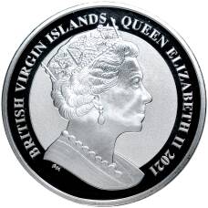 Монета 1 доллар 2021 года Британские Виргинские острова —  Фламинго — Американский фламинго (реверс)