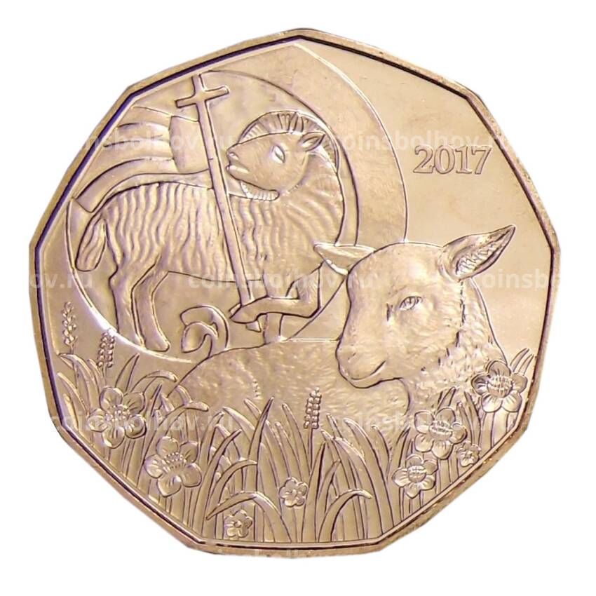 Монета 5 евро 2017 года Австрия —  Пасхальный агнец