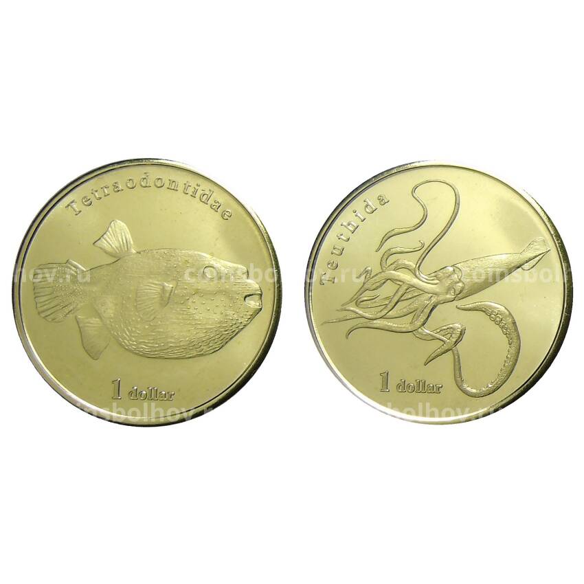 Набор  из 2 монет номиналом 1 доллар 2021 года Муреа (Французская Полинезия)