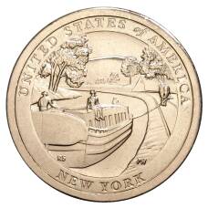 Монета 1 доллар 2021 года D США — Американские инновации — Эри-канал (аверс)