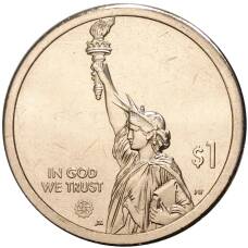 Монета 1 доллар 2021 года D США — Американские инновации — Эри-канал (реверс)