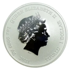 Монета 1 доллар 2021 года Тувалу —  Черный флаг — Флот красного флага (реверс)