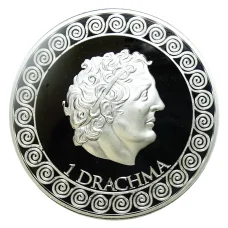 Монета 1 унция серебра 2020 года США —  1 драхма Колосс Родосский (реверс)