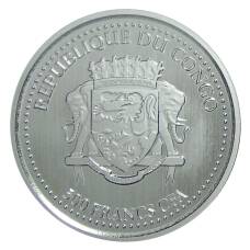 Монета 500 франков 2021 года Конго  — Горилла (реверс)