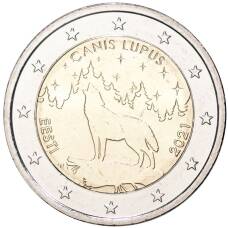 Монета 2 евро 2021 года Эстония —  Волк (аверс)