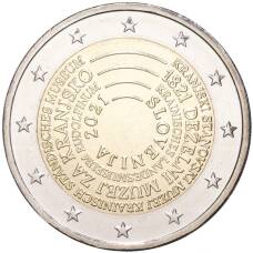 Монета 2 евро 2021 года Словения —  200 лет Национальному музею Словении (аверс)