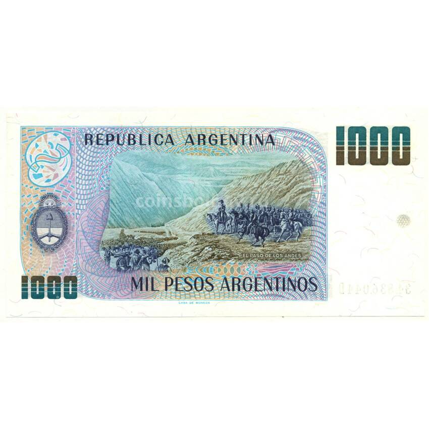 Банкнота 1000 песо Аргентина (вид 2)