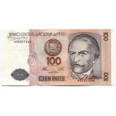 Банкнота 100 инти 1987 года Перу