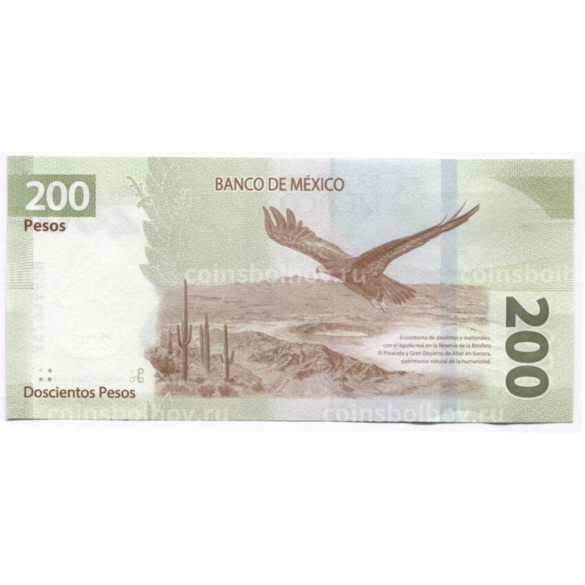 Банкнота 200 песо 2019 года Мексика (вид 2)