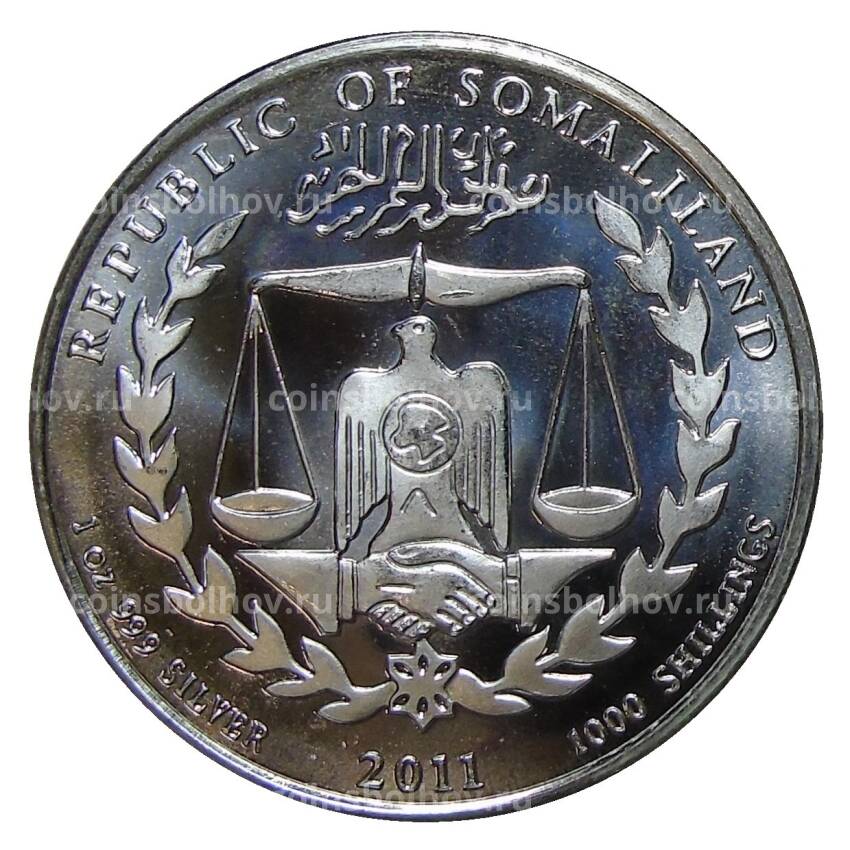 Монета 1000 шиллингов 2011 года Сомалиленд —  Год кролика (вид 2)