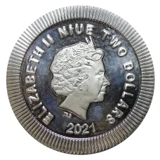 Монета 2 доллара 2021 года Ниуэ —  Афинская сова (реверс)