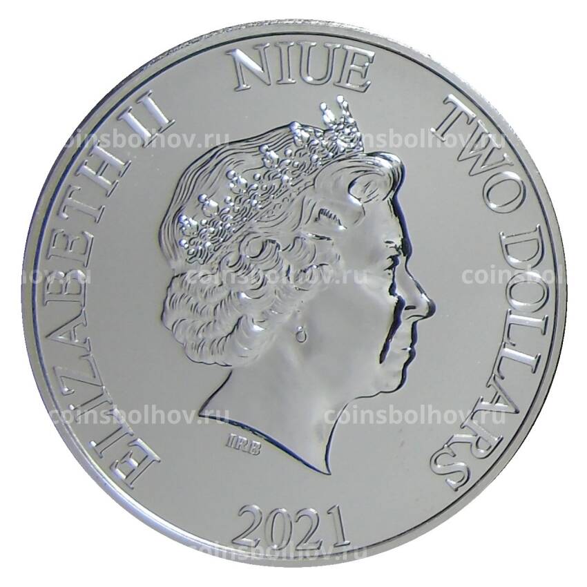 Монета 2 доллара 2021 года Ниуэ —  «Дисней-король лев» (вид 2)