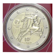 Монета 2 евро 2021 года Франция —  XXXIII летние Олимпийские игры, Париж 2024 (в красном блистере) (аверс)