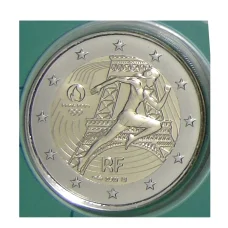 Монета 2 евро 2021 года Франция —  XXXIII летние Олимпийские игры, Париж 2024 (в зеленом блистере) (аверс)