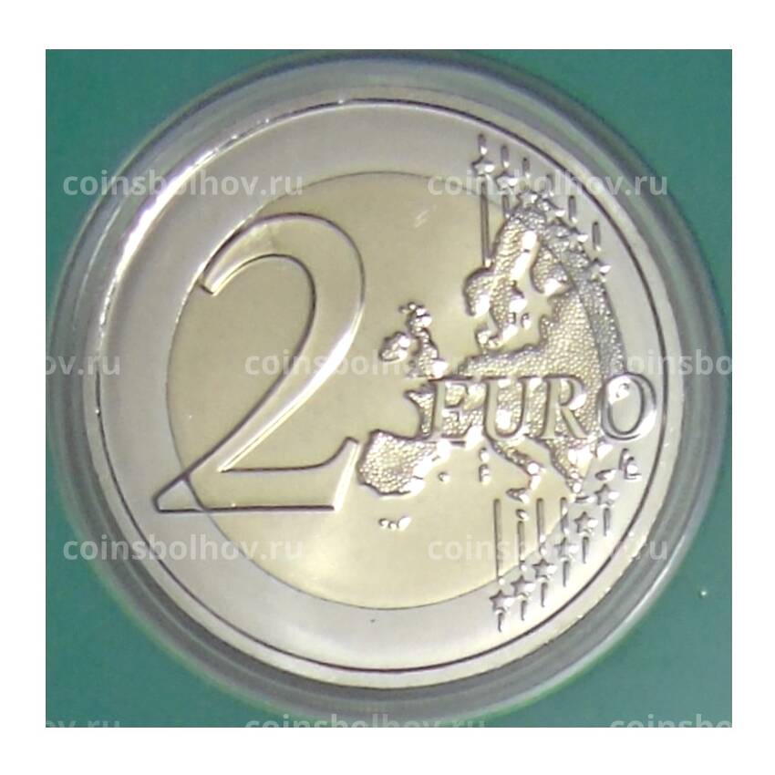 Монета 2 евро 2021 года Франция —  XXXIII летние Олимпийские игры, Париж 2024 (в зеленом блистере) (вид 2)