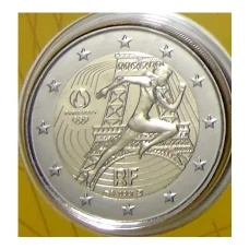 Монета 2 евро 2021 года Франция —  XXXIII летние Олимпийские игры, Париж 2024 (в желтом блистере) (аверс)