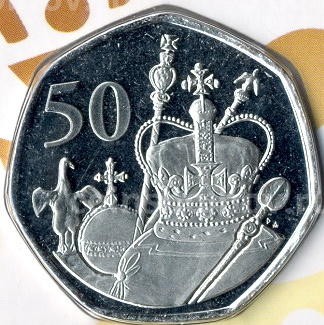 Монета 50 центов 2021 года Британские Антрактические территории —  95 лет со дня рождения королевы Елизаветы II (в подарочном блистере) (вид 3)
