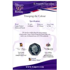 Монета 50 центов 2021 года Британские территории в Индийском океане —  95 лет со дня рождения королевы Елизаветы II (в подарочном блистере) (реверс)