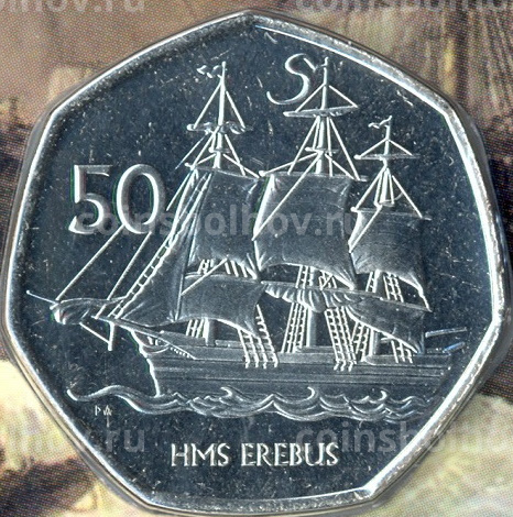 Монета 50 центов 2020 года Британские Антарктичские территории —   220 лет со дня рождения Джеймса Кларка (в подарочном блистере) (вид 3)