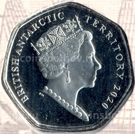 Монета 50 центов 2020 года Британские Антарктичские территории —   220 лет со дня рождения Джеймса Кларка (в подарочном блистере) (вид 4)